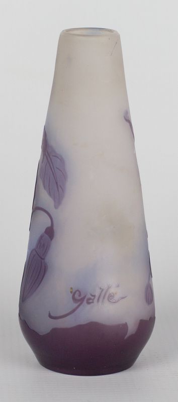 A FRENCH CAMEO GLASS VASE SIGNED GALLE'