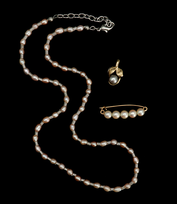 STERLING AND 14K GOLD JEWELRY WITH PEARLS