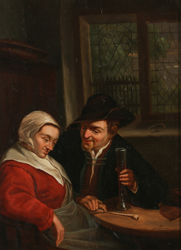 A 19TH CENTURY CONTINENTAL SCHOOL OIL ON PANEL 