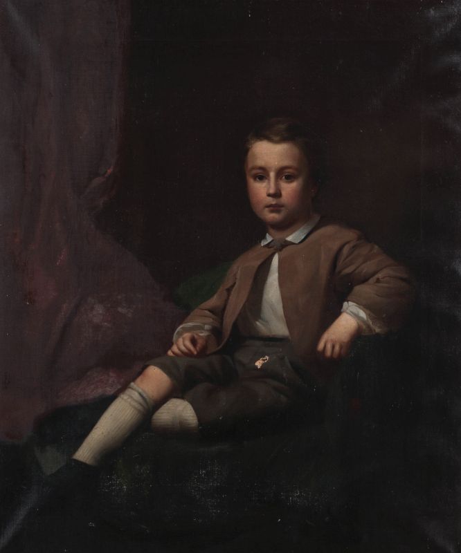 A 19TH C. AMERICAN SCHOOL PORTRAIT OF A YOUNG BOY