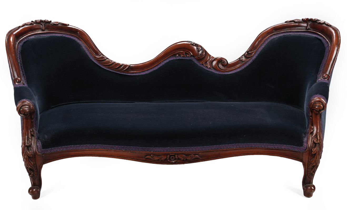 A LATE 20THC. MINIATURE CARVED FRENCH STYLE SOFA 