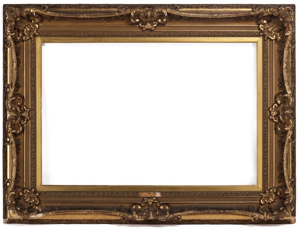 A LATE 19TH CENTURY LOUIS XV STYLE GILDED FRAME