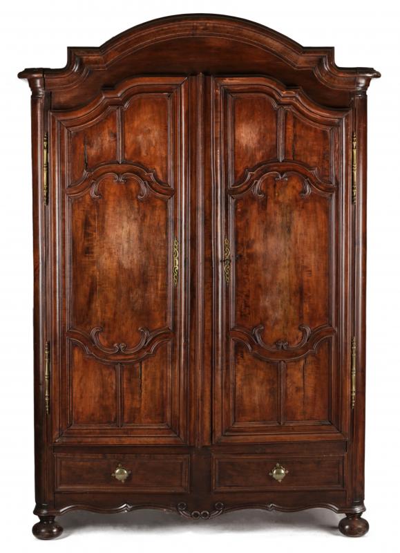 AN 18TH CENTURY FRENCH TWO DOOR ARMOIRE