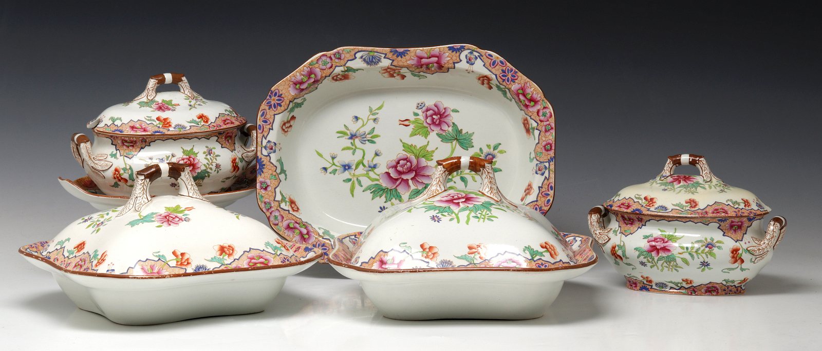EARLY SPODE CHINA SERVING PIECES PATTERN 3154