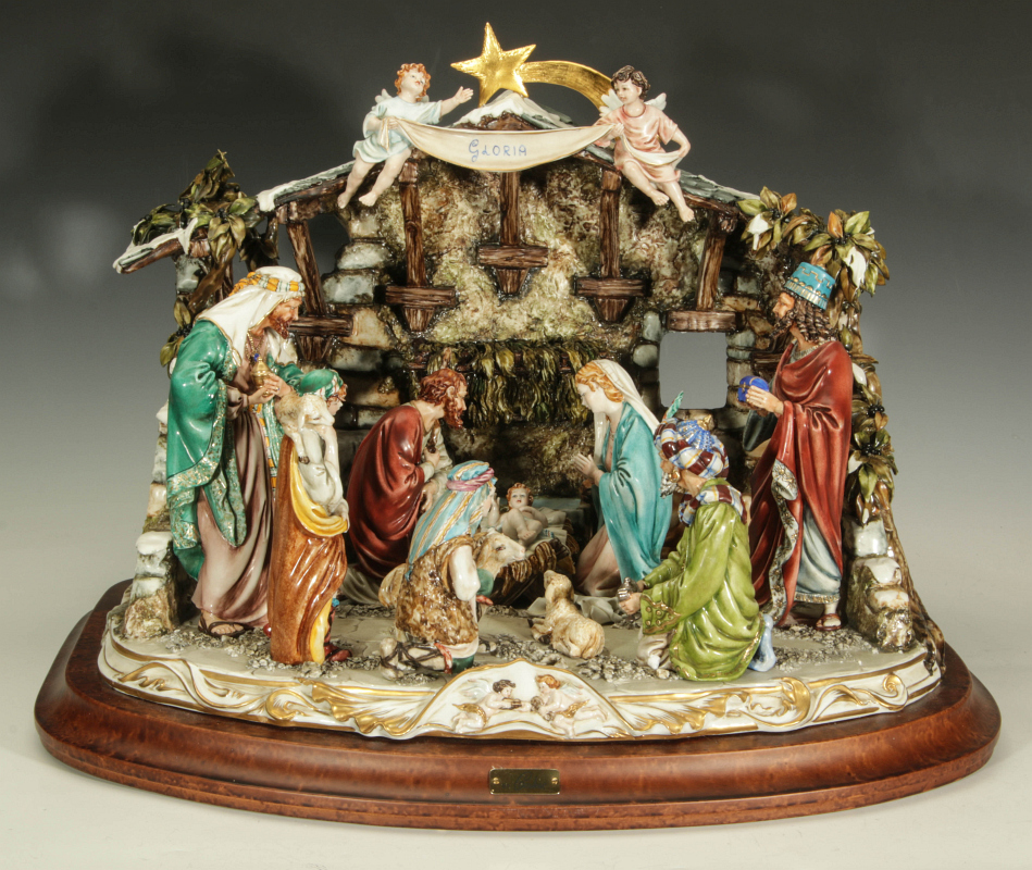 A LIMITED EDITION CAPODIMONTE NATIVITY BY CORTESE