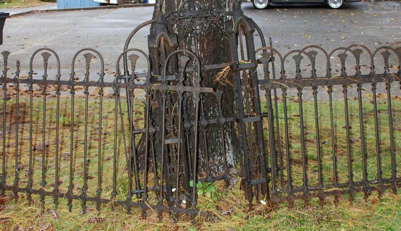 ORNATE VICTORIAN CAST IRON FENCE, GATES AND POSTS