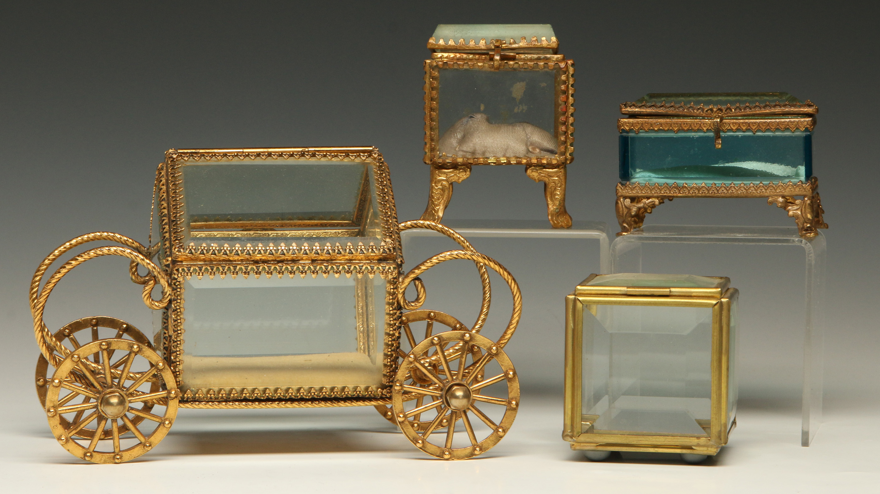 FOUR 19TH AND 20TH CENTURY TRINKET BOXES
