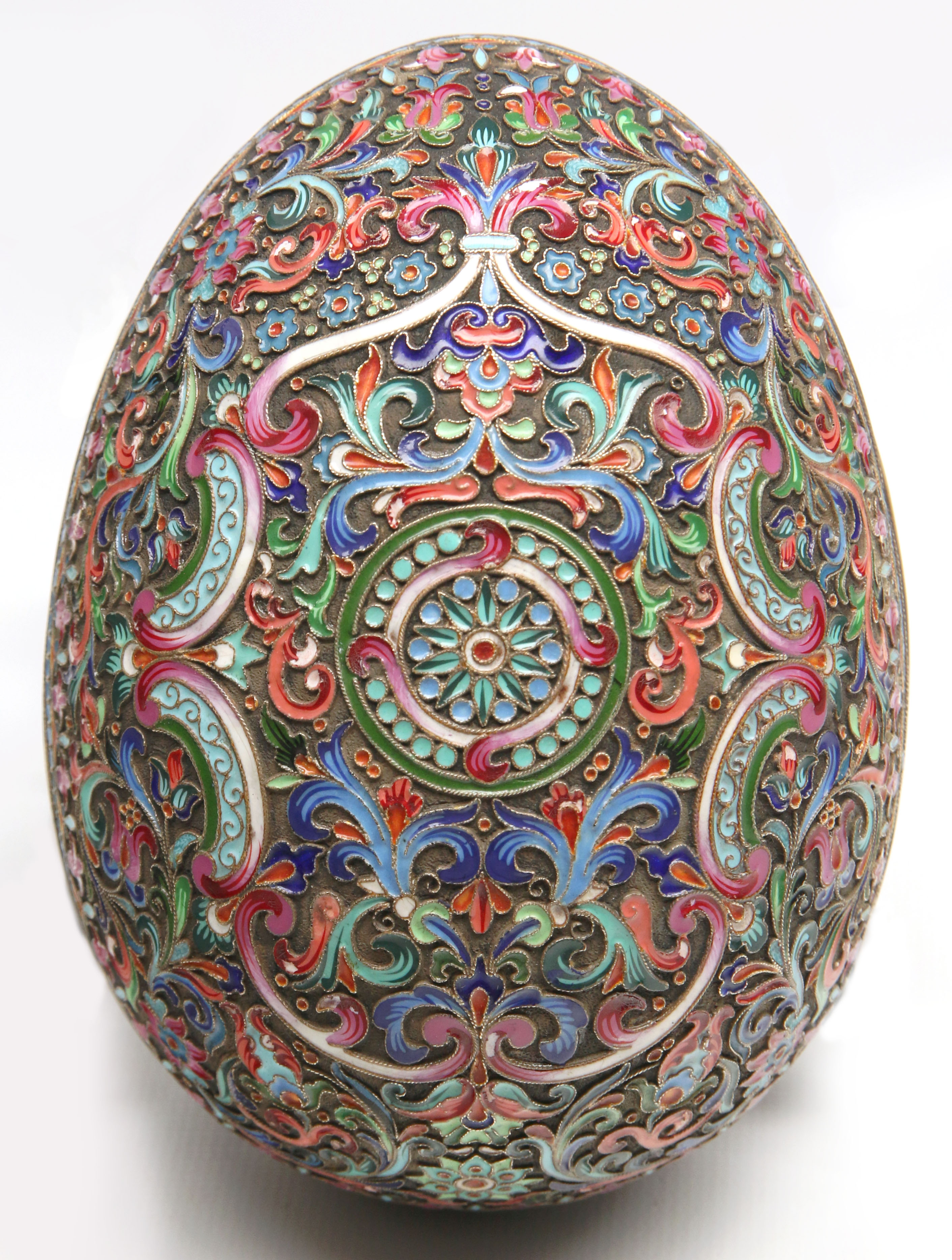 A RUSSIAN CHAMPLEVE EGG ATTRIBUTED PAVEL OVCHINNIK