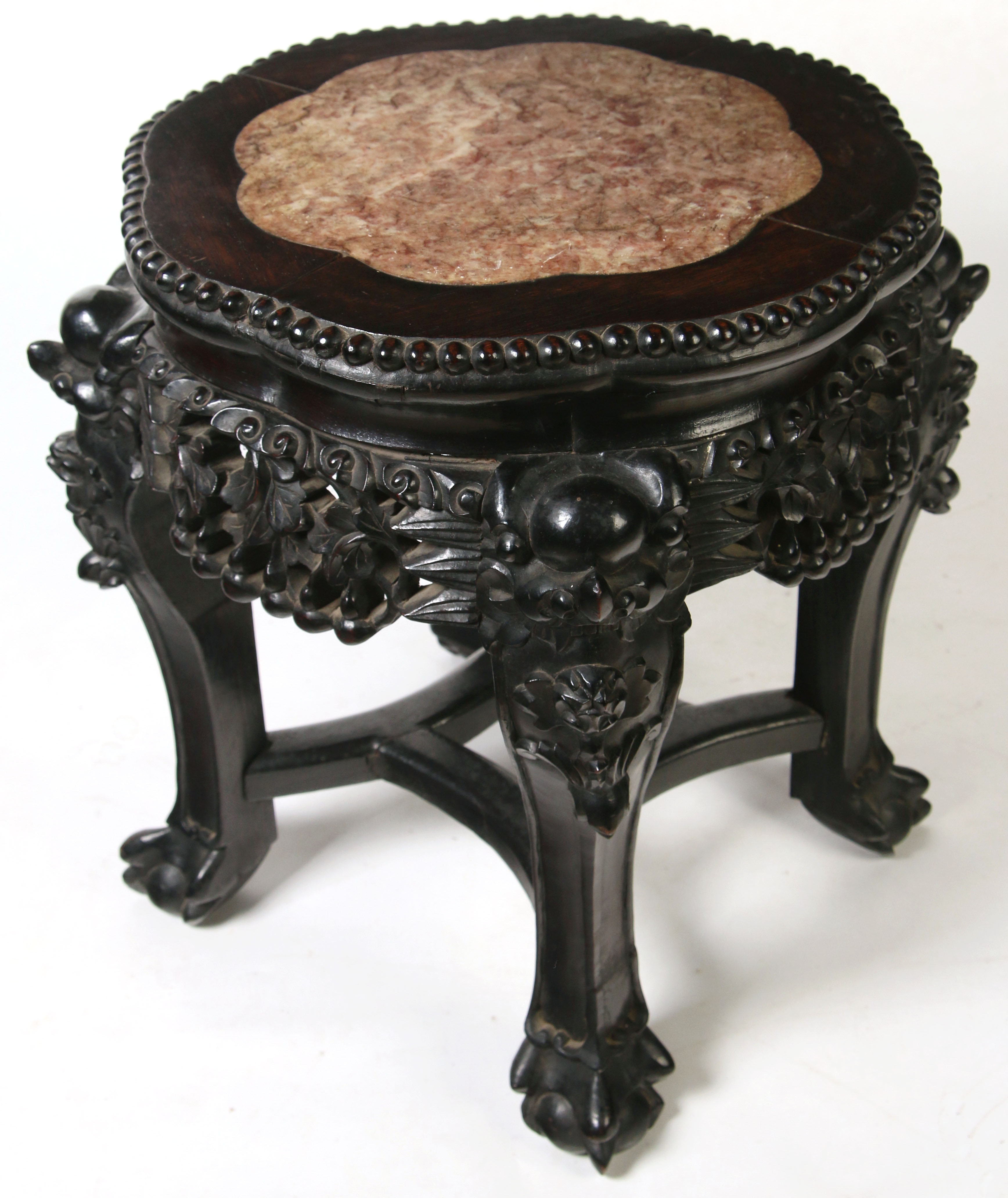 LATE 19TH C. CHINESE CARVED ROSEWOOD SIDE TABLE