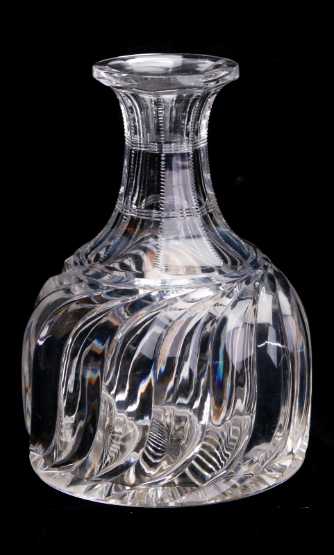 A RARE ABP 'TWIN CITY' PATTERN HOARE CUT DECANTER