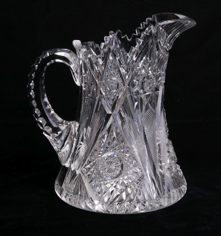 A HOLLAND PATTERN ABP CUT PITCHER SIGNED HAWKES