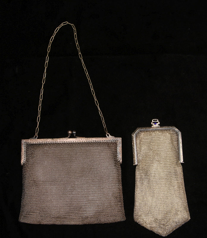 TWO ANTIQUE MESH EVENING BAGS