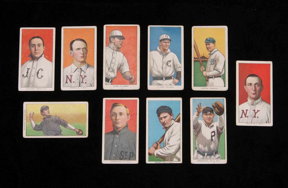 TEN PIEDMONT AND CORPORAL CIGARETTE BASEBALL CARDS