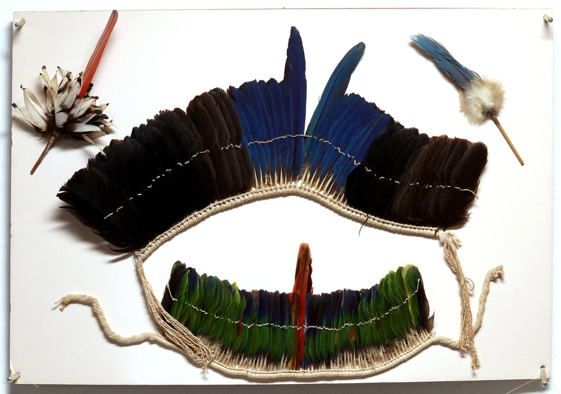 TWO SOUTH AMERICAN FEATHERED HEADDRESSES