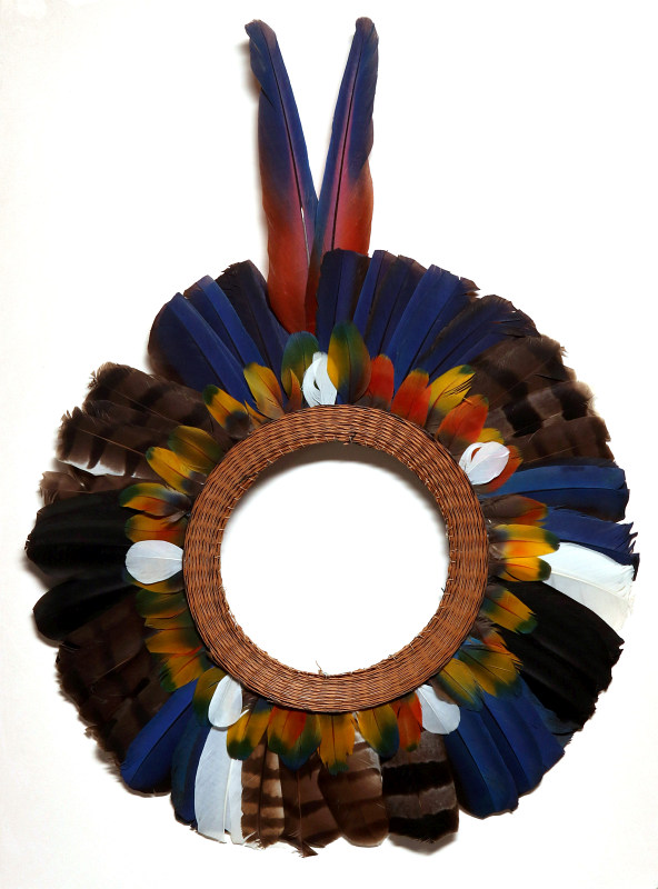 TWO INTERESTING COLORFUL SOUTH AMERICAN HEAD DRESS