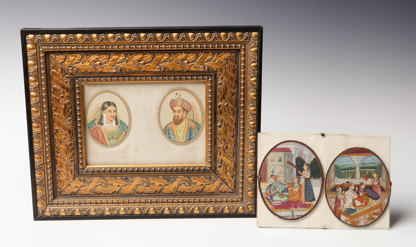 TWO HAND MADE PERSIAN MINIATURE PORTRAIT PAIRS