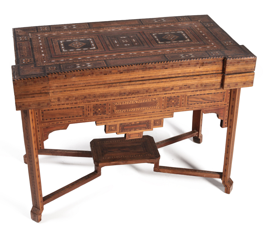 A 19TH CENTURY ANGLO INDIAN MARQUETRY GAME TABLE