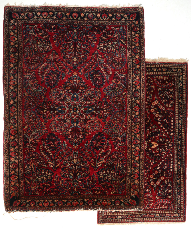 TWO GOOD 1930s PERSIAN SAROUK SCATTER RUGS