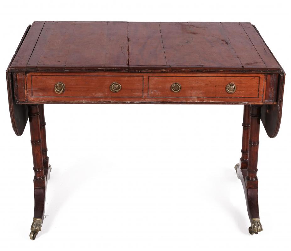 AN 18TH C. DUNCAN PHYFE STYLE DROP LEAF SIDE TABLE
