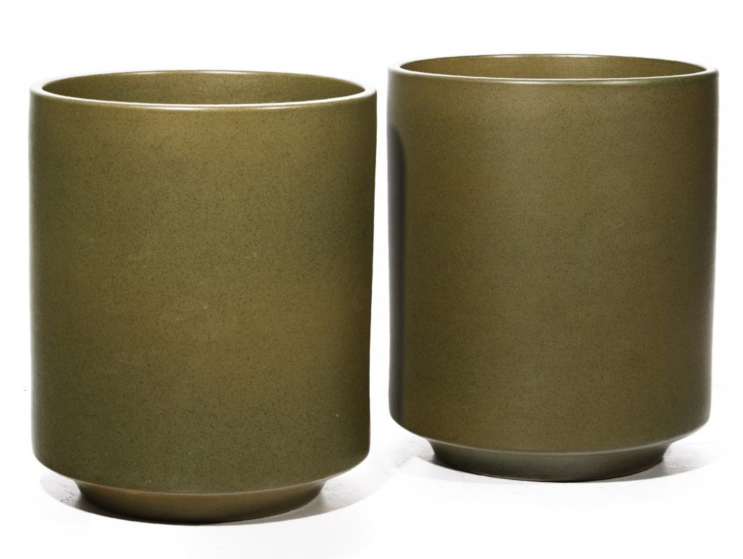 A PAIR LARGE MODERN POTTERY JARDINIERES