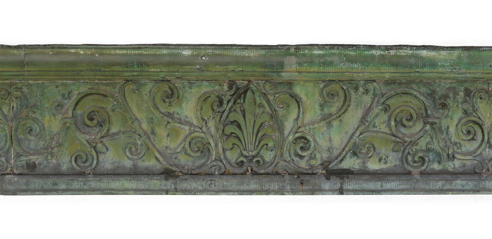 A 19TH CENT AMERICAN MOLDED COPPER FRIEZE 15' LONG