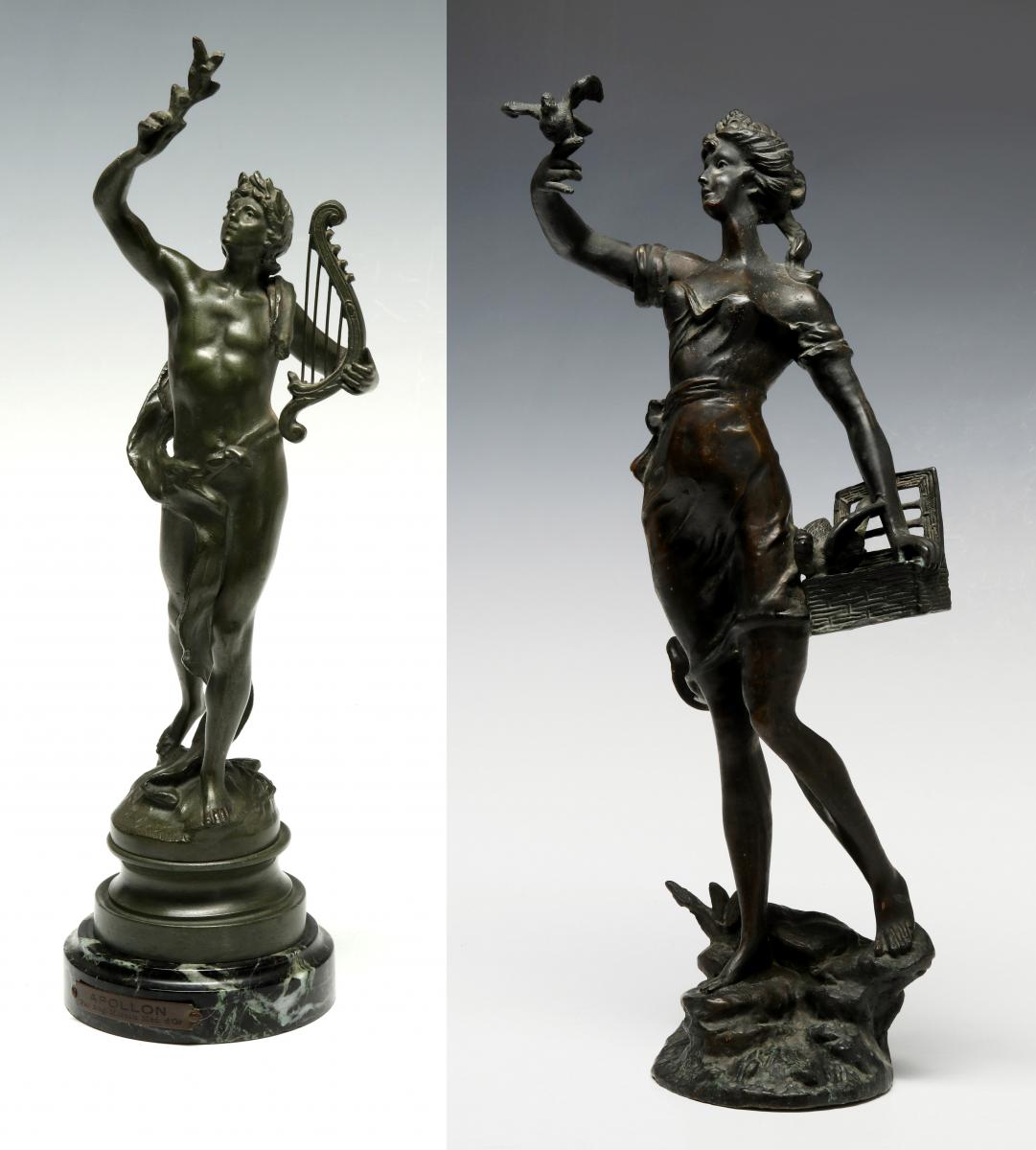 TWO EARLY 20TH CENTURY FRENCH BRONZE SCULPTURES