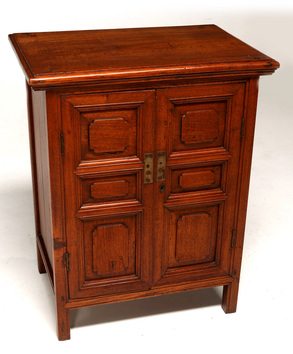 A SMALL 19TH CENTURY ASIAN TWO DOOR CABINET