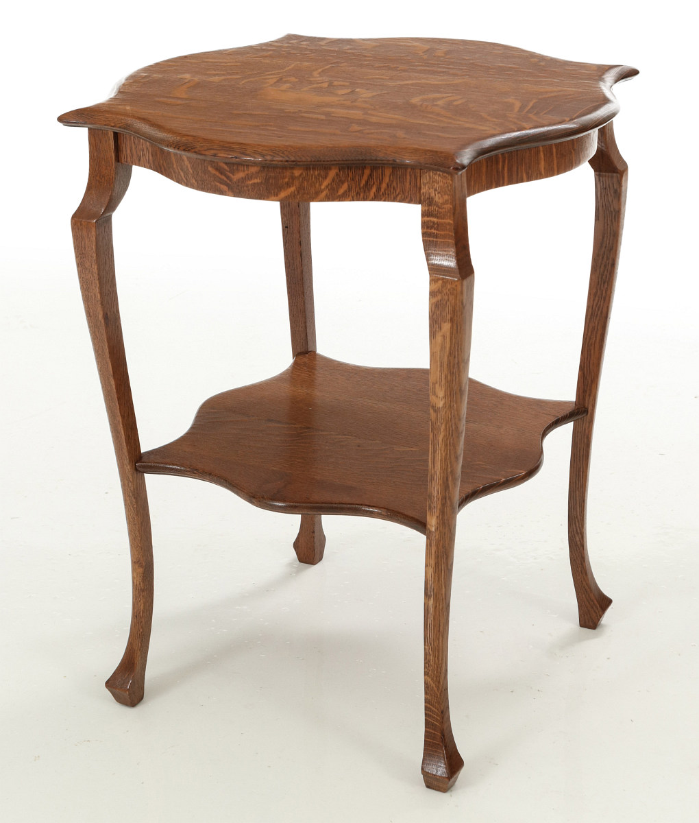 A LATE 19TH CENTURY AMERICAN OAK STAND TABLE
