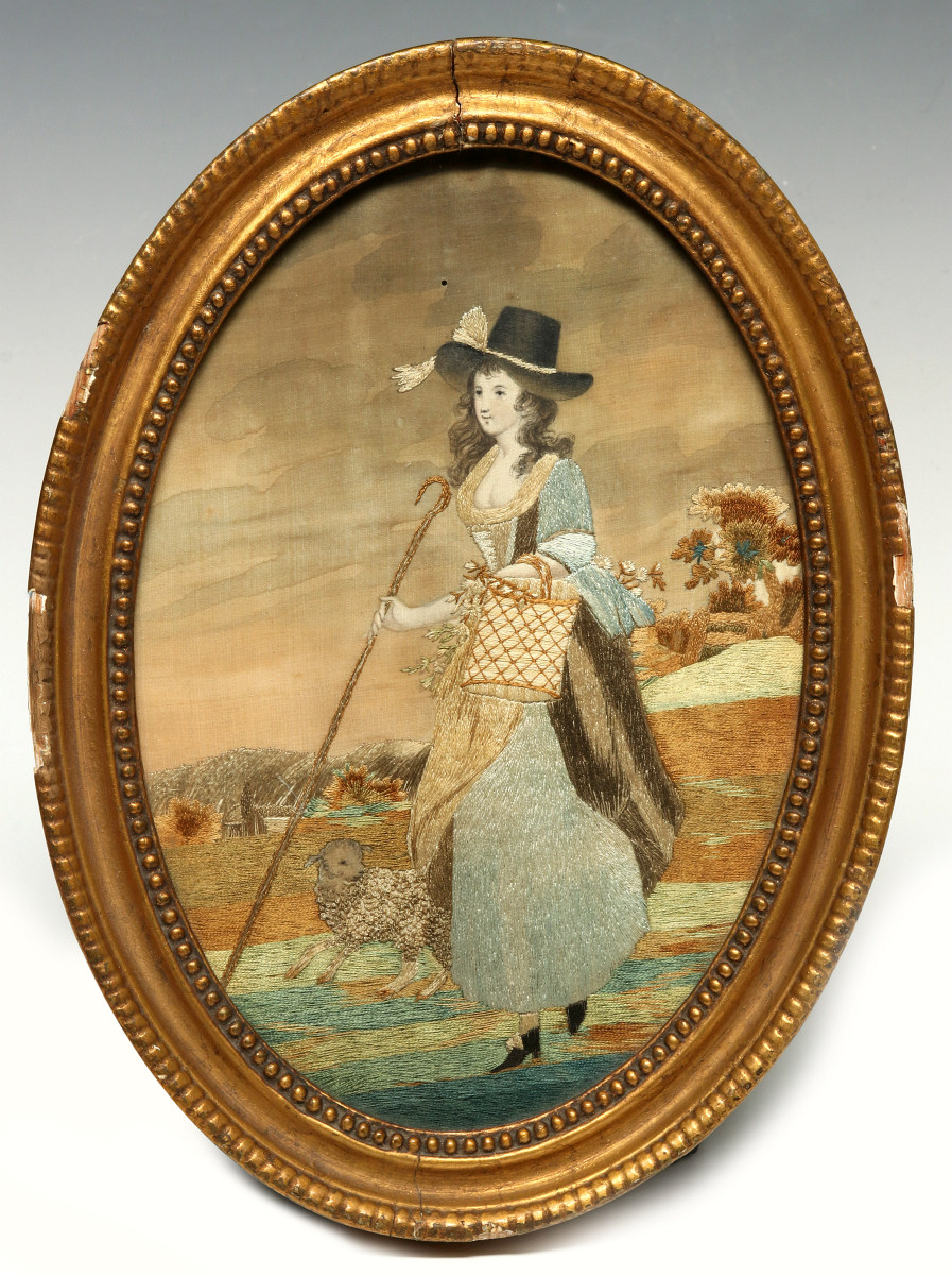 AN EARLY 19TH CENTURY ENGLISH NEEDLEWORK PICTURE
