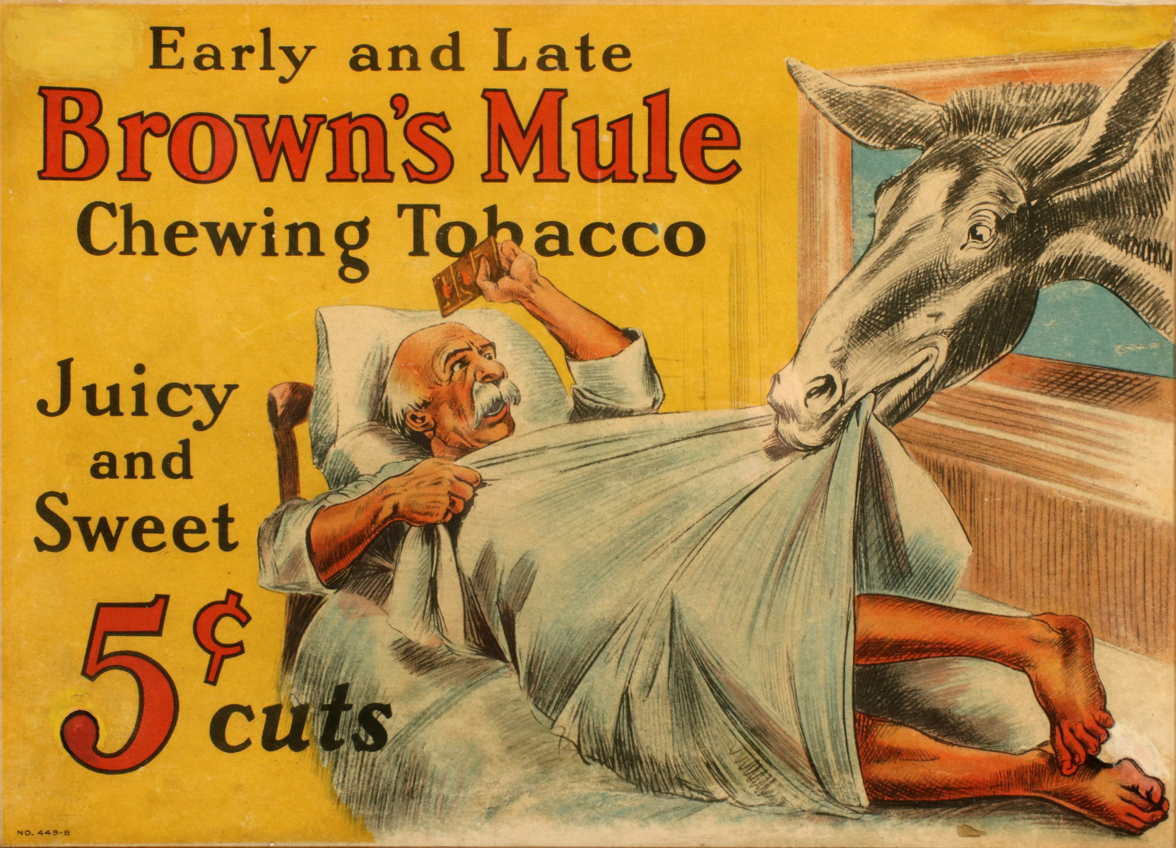 A BROWN'S MULE CHEWING TOBACCO ADVERTISING POSTER
