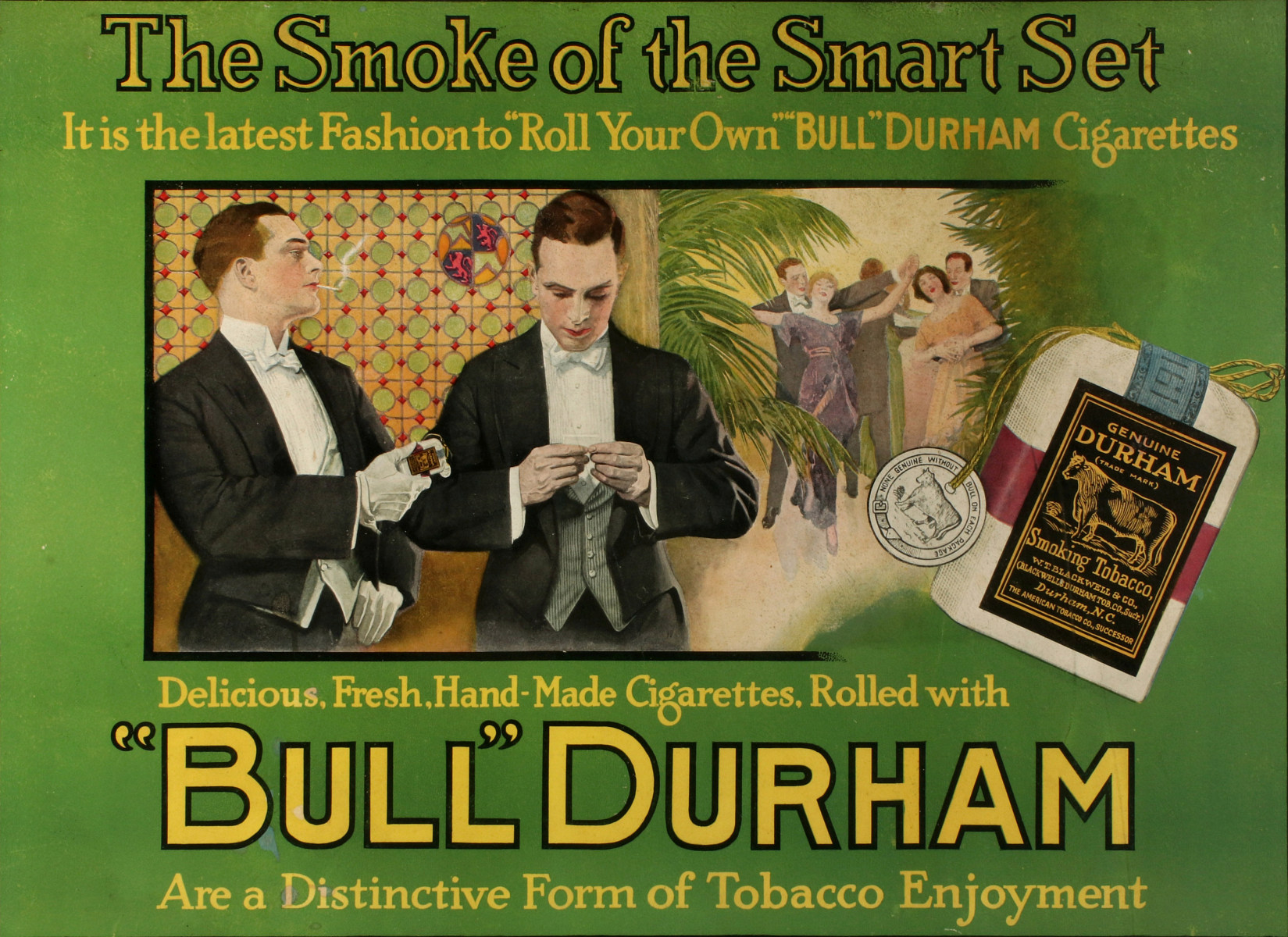 A CIRCA 1915 'BULL' DURHAM ADVERTISING SIGN