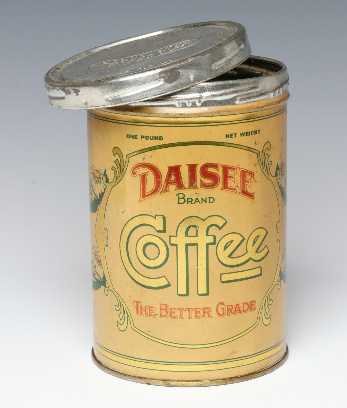 A 'DAISEE' BRAND ONE POUND COFFEE TIN CIRCA 1920
