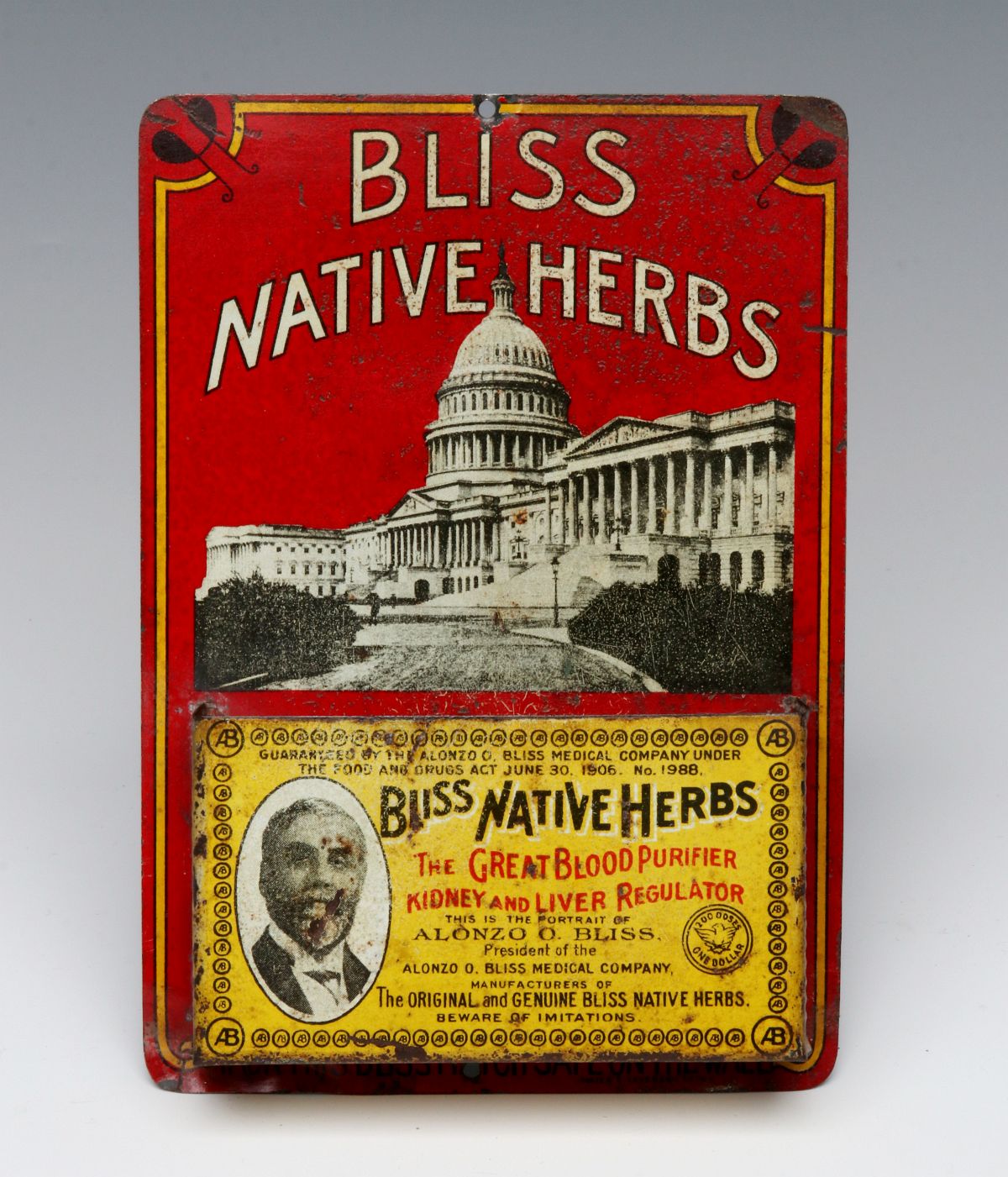 A 'BLISS NATIVE HERBS' ADVERTISING MATCH HOLDER