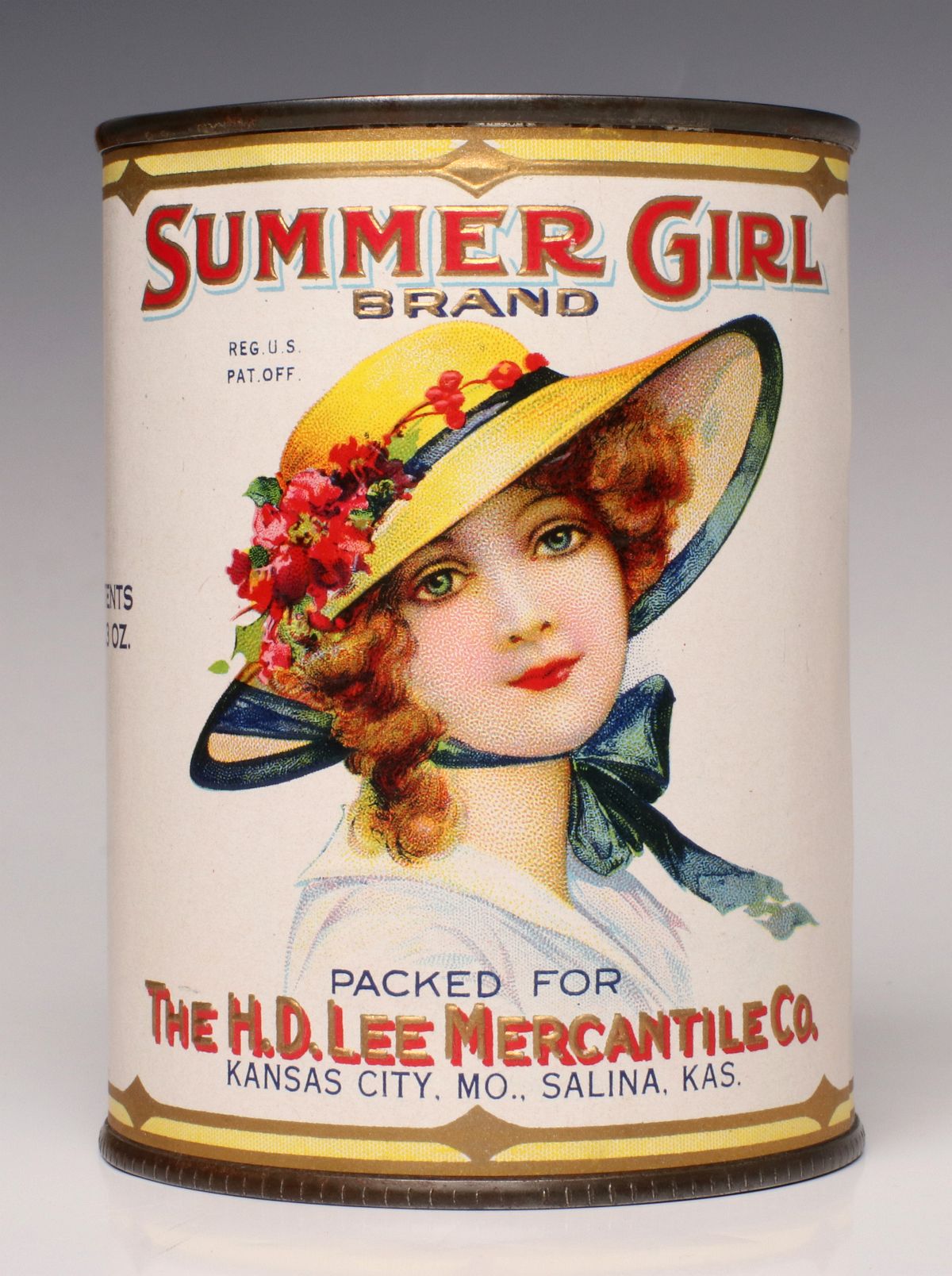 SUMMER GIRL BRAND WAX CUT BEANS CAN WITH LABEL