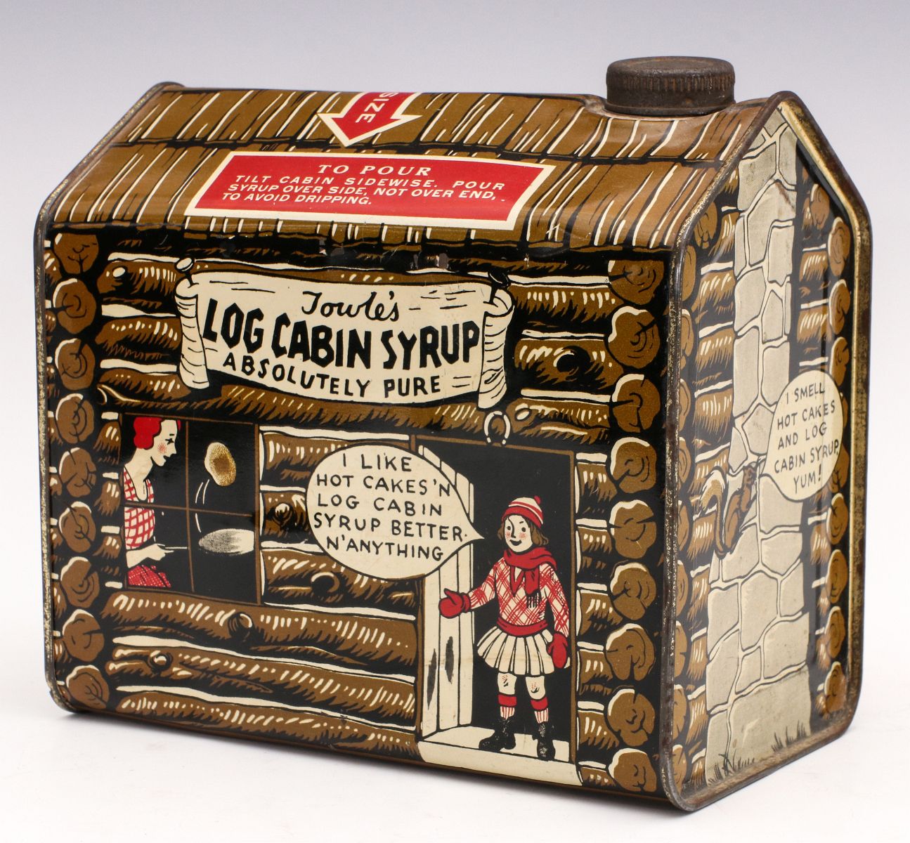 A TOWLE'S LOG CABIN SYRUP FIVE-POUND TIN