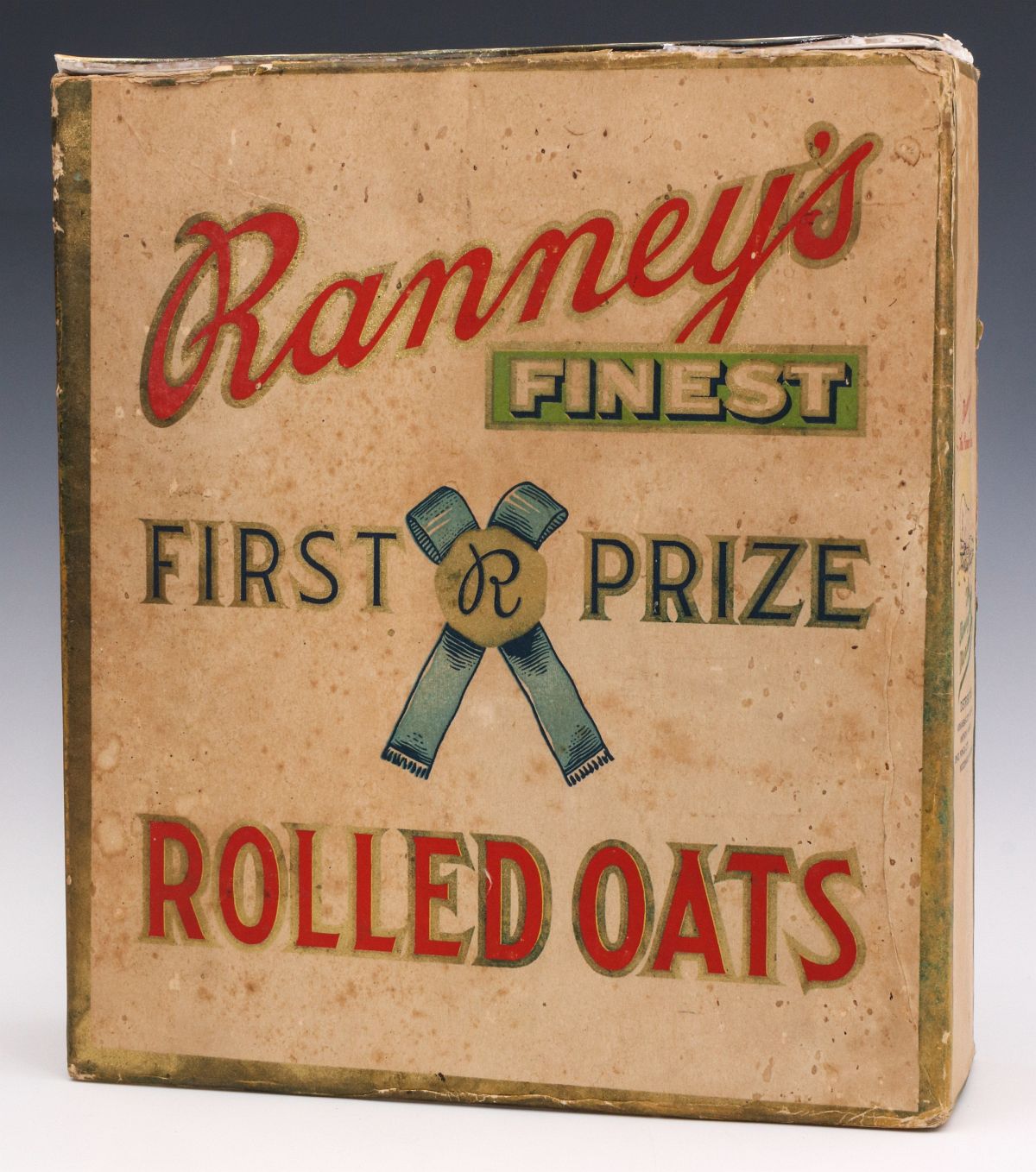 A RANNEY'S FINEST ROLLED OATS CONTAINER C. 1900s