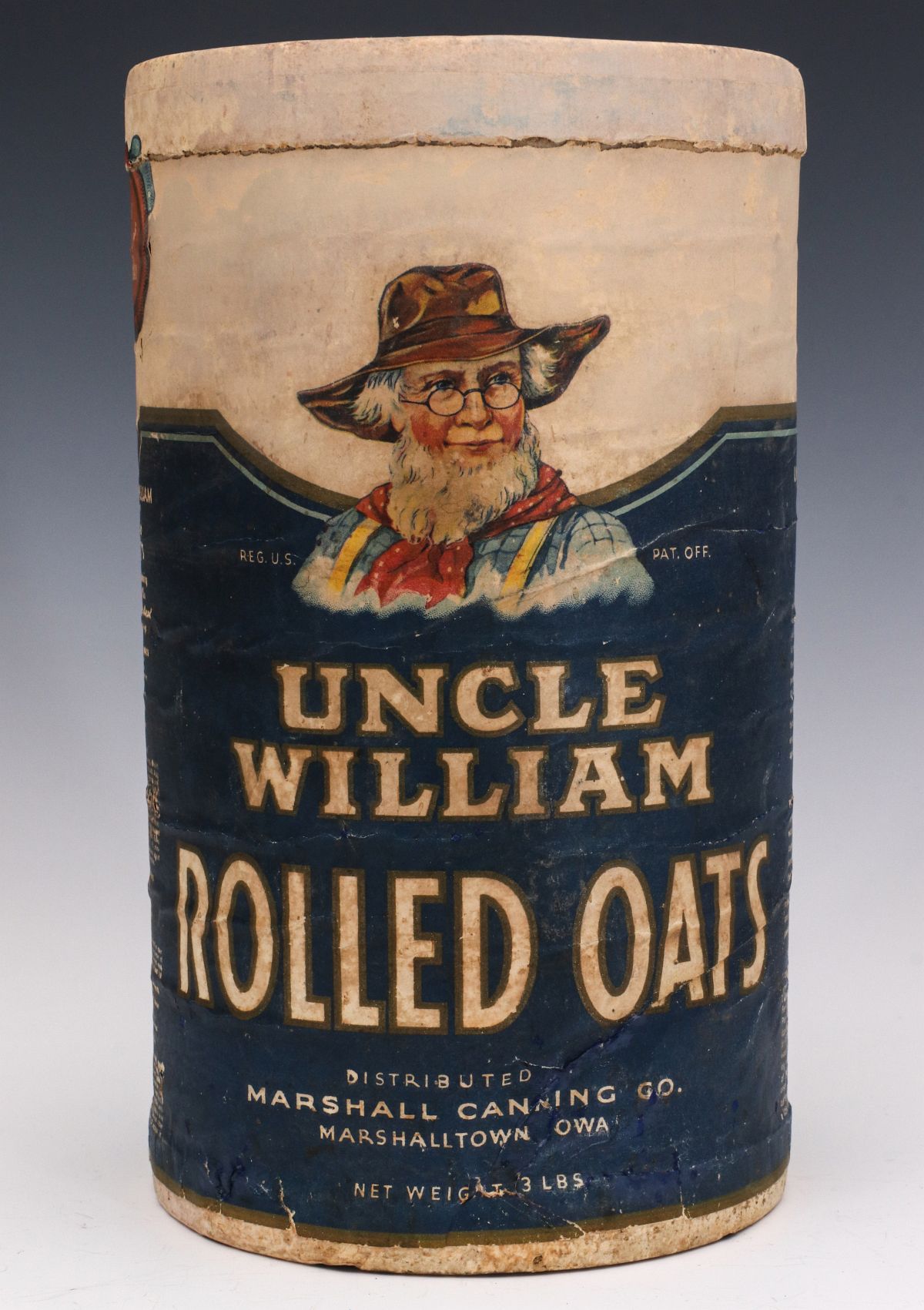 AN UNCLE WILLIAM ROLLED OATS CONTAINER CIRCA 1930