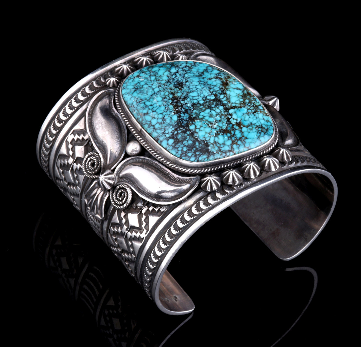AN EXTRA WIDE ANDY CADMAN TURQUOISE CUFF BRACELET