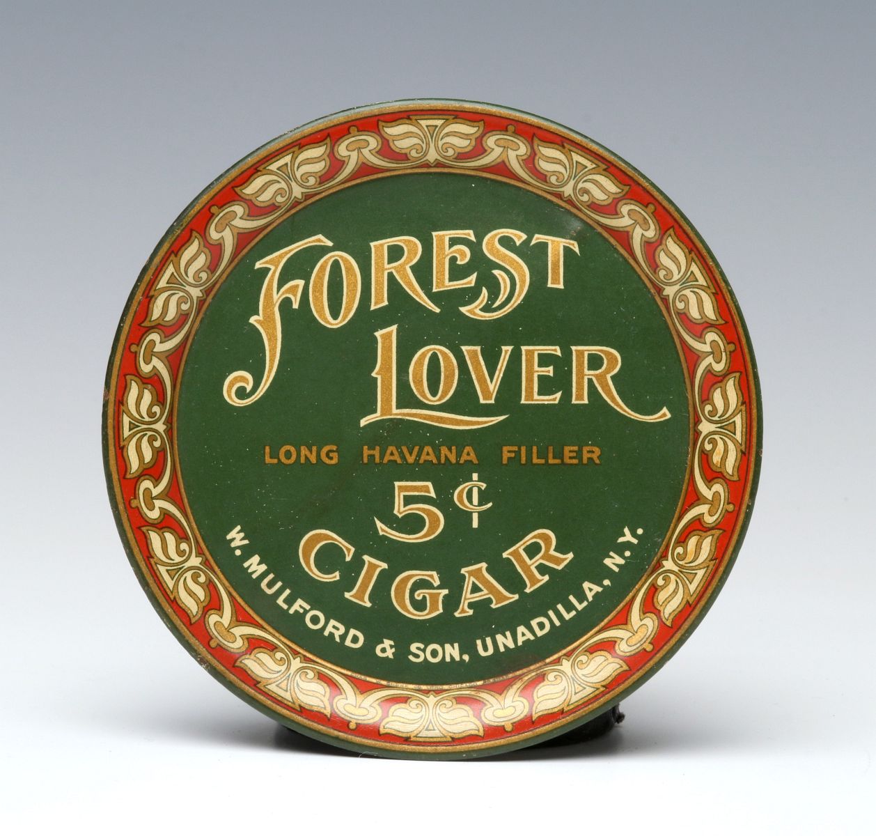 THE FOREST LOVER 5 CENT CIGAR ADVERTISING TIP TRAY