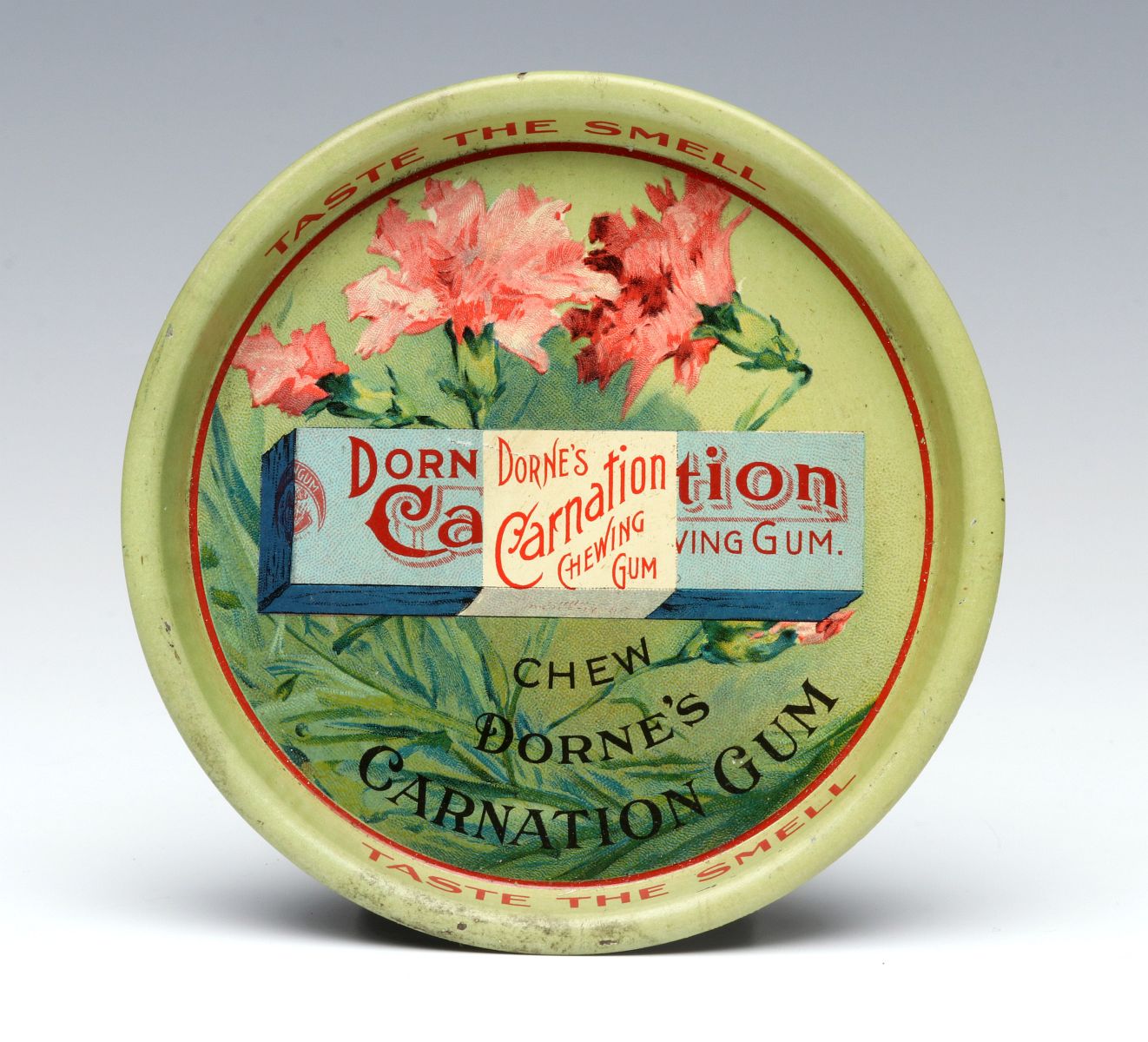 CARNATION CHEWING GUM ADVERTISING TIP TRAY
