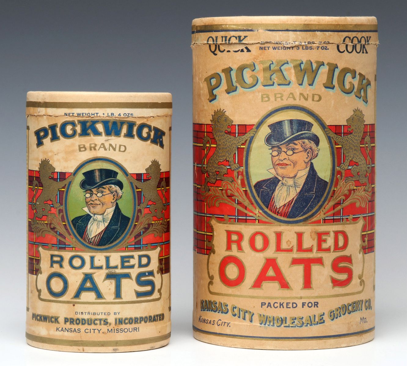TWO PICKWICK BRAND ROLLED OATS CONTAINERS