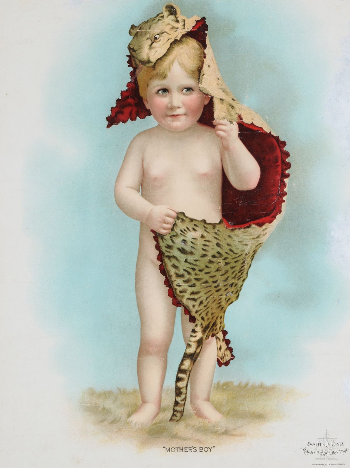 A MOTHER'S OATS ADVERTISING POSTER CIRCA 1911