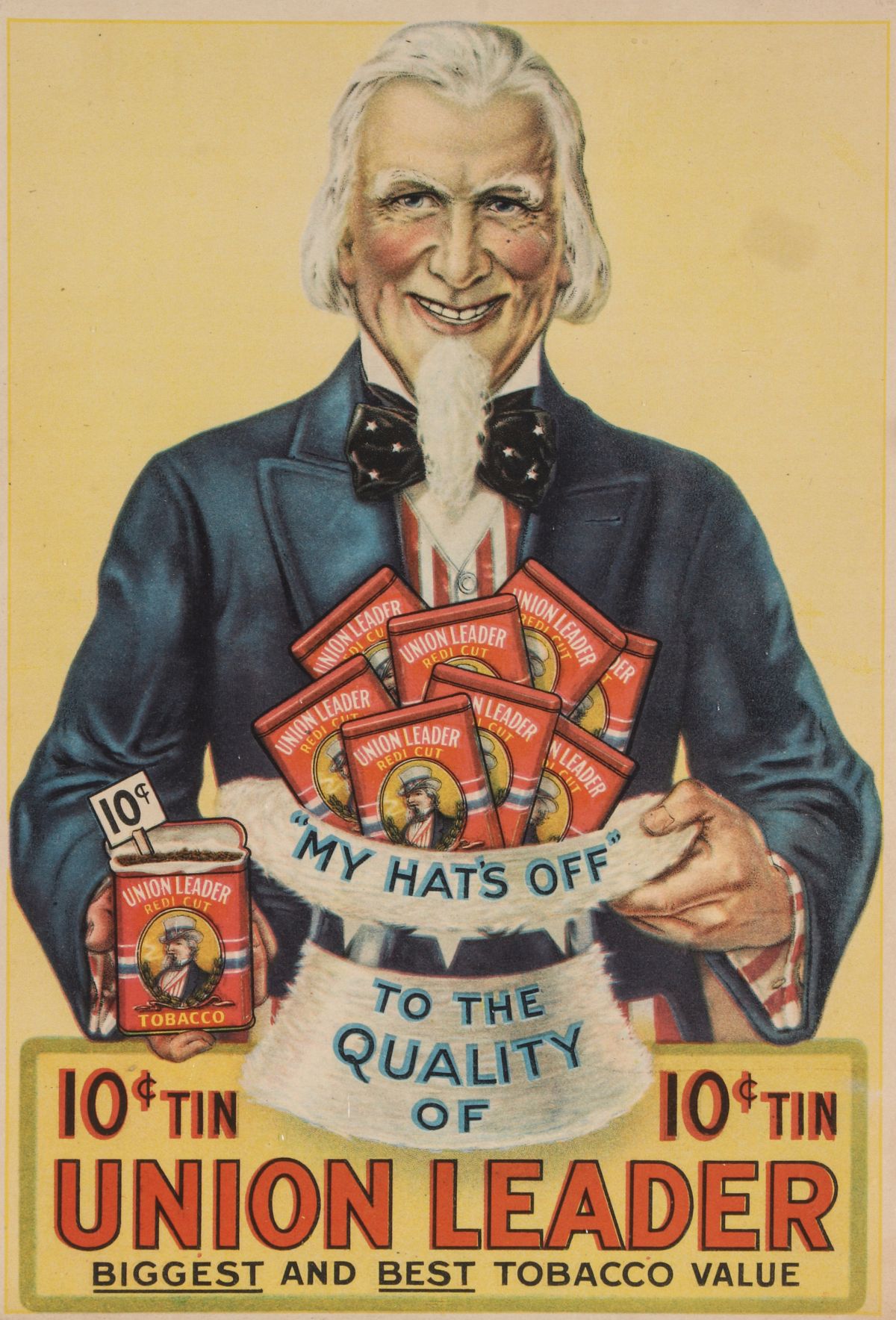 A GREAT UNION LEADER TOBACCO ADVERTISING POSTER