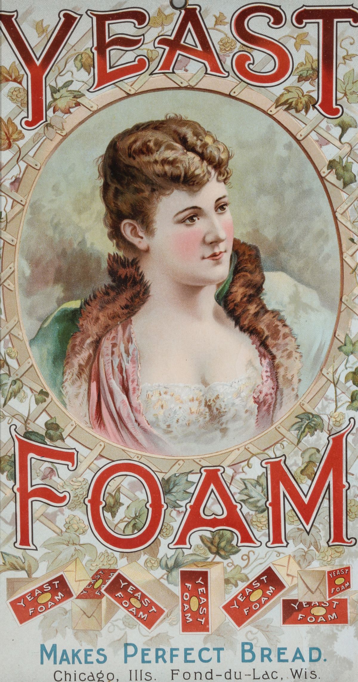 A YEAST FOAM BRAND ADVERTISING POSTER C. 1900