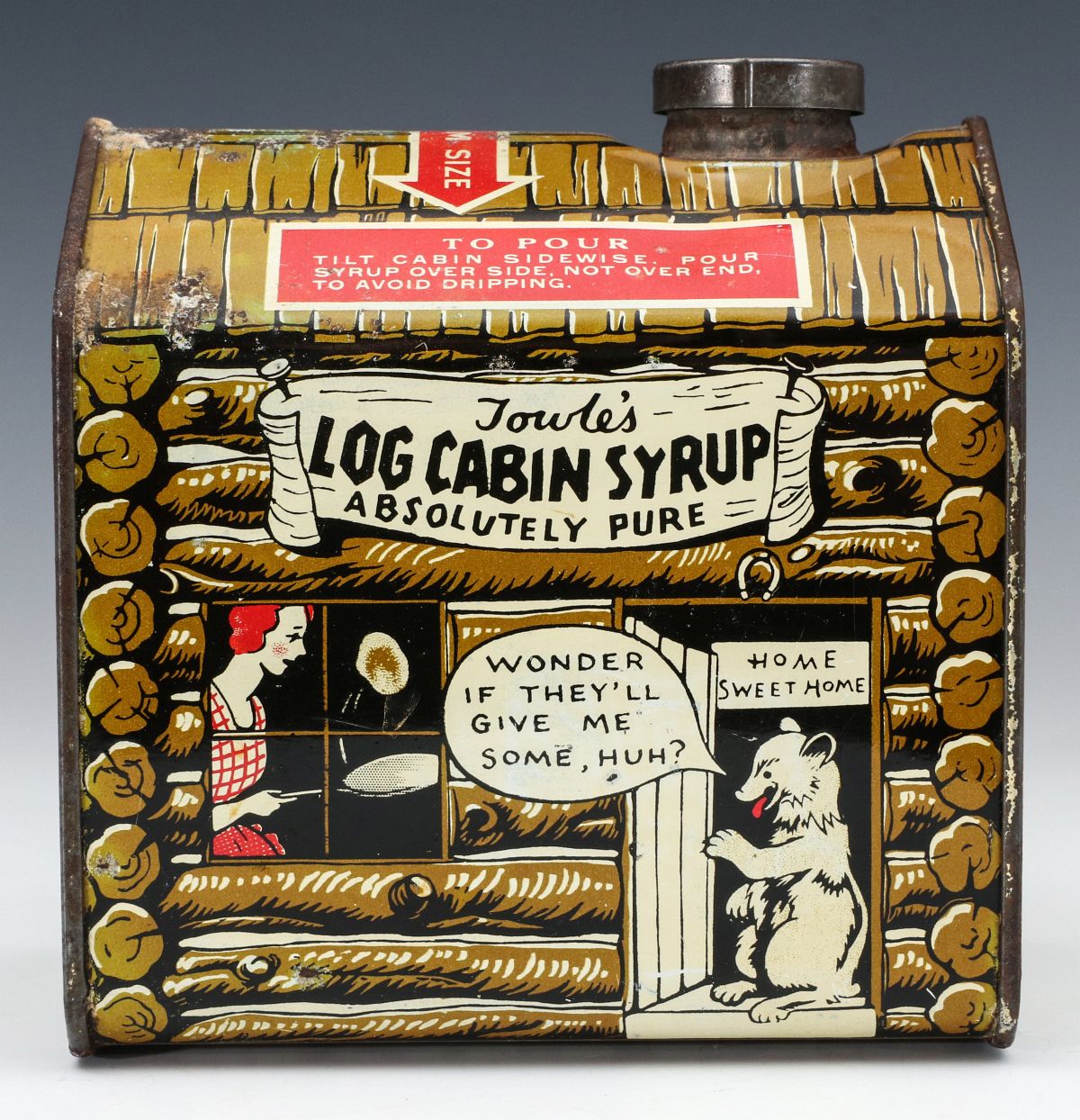 A TOWLE'S LOG CABIN TWO POUND SYRUP TIN