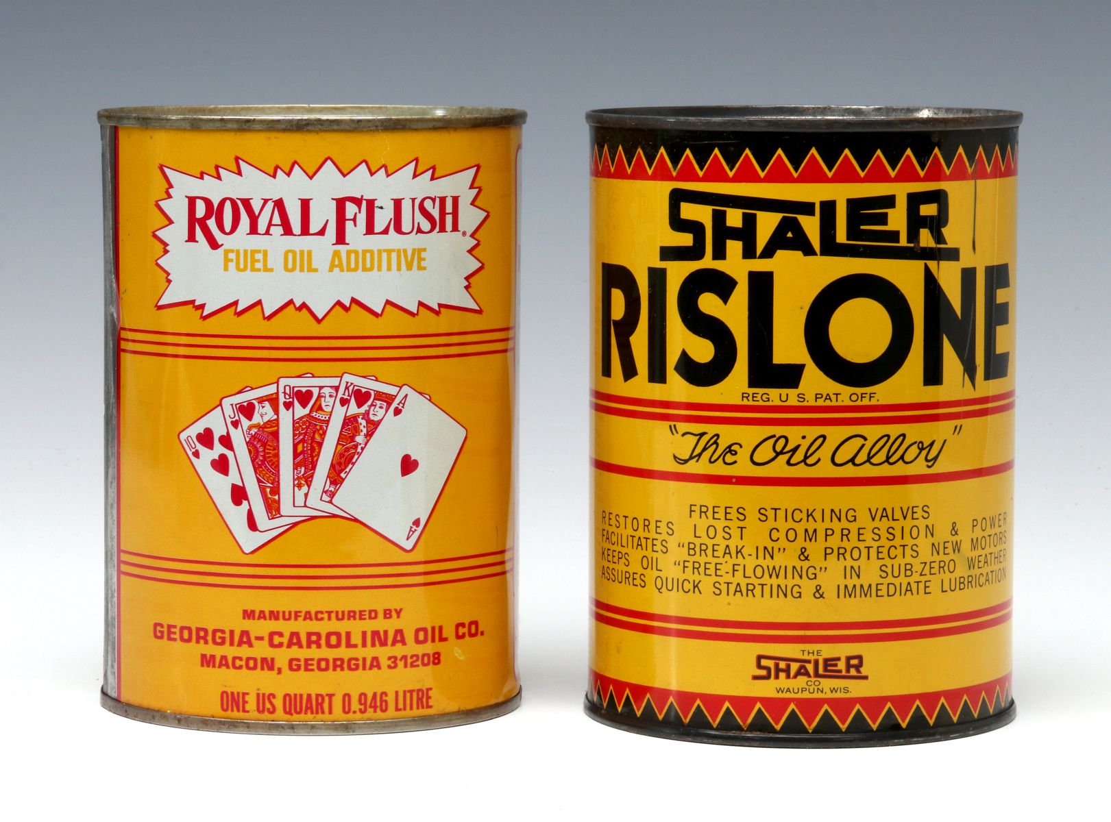 TWO VINTAGE AUTOMOTIVE PRODUCT CANS