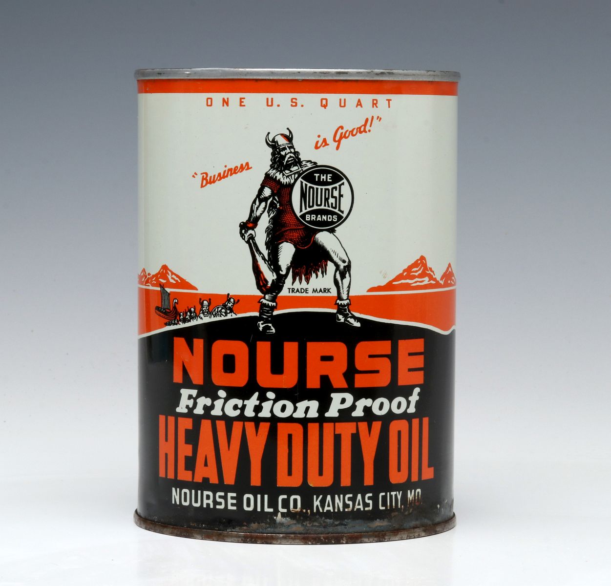 A VINTAGE USED NOURSE OIL COMPANY OIL CAN