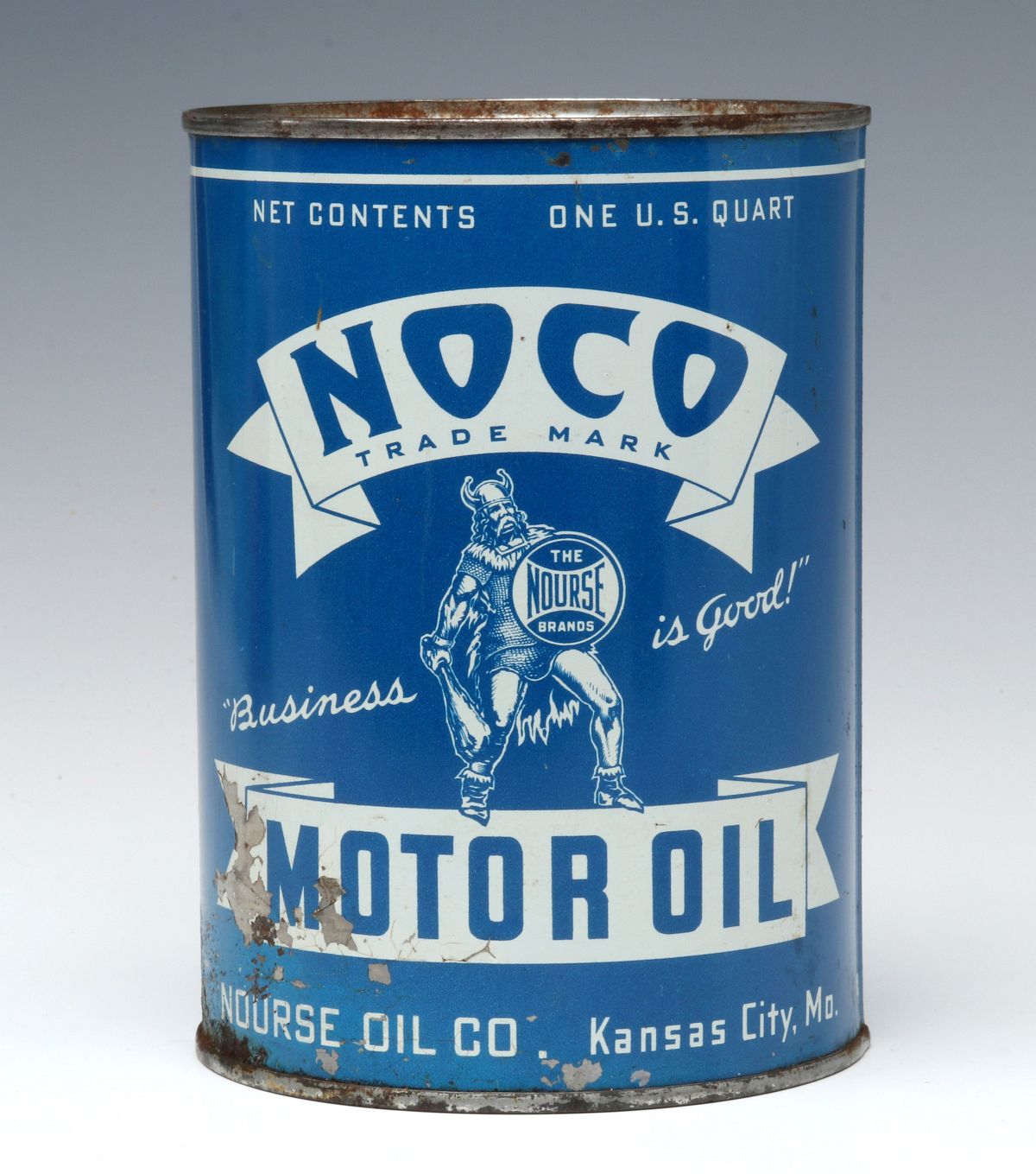 A VINTAGE USED NOURSE OIL COMPANY OIL CAN