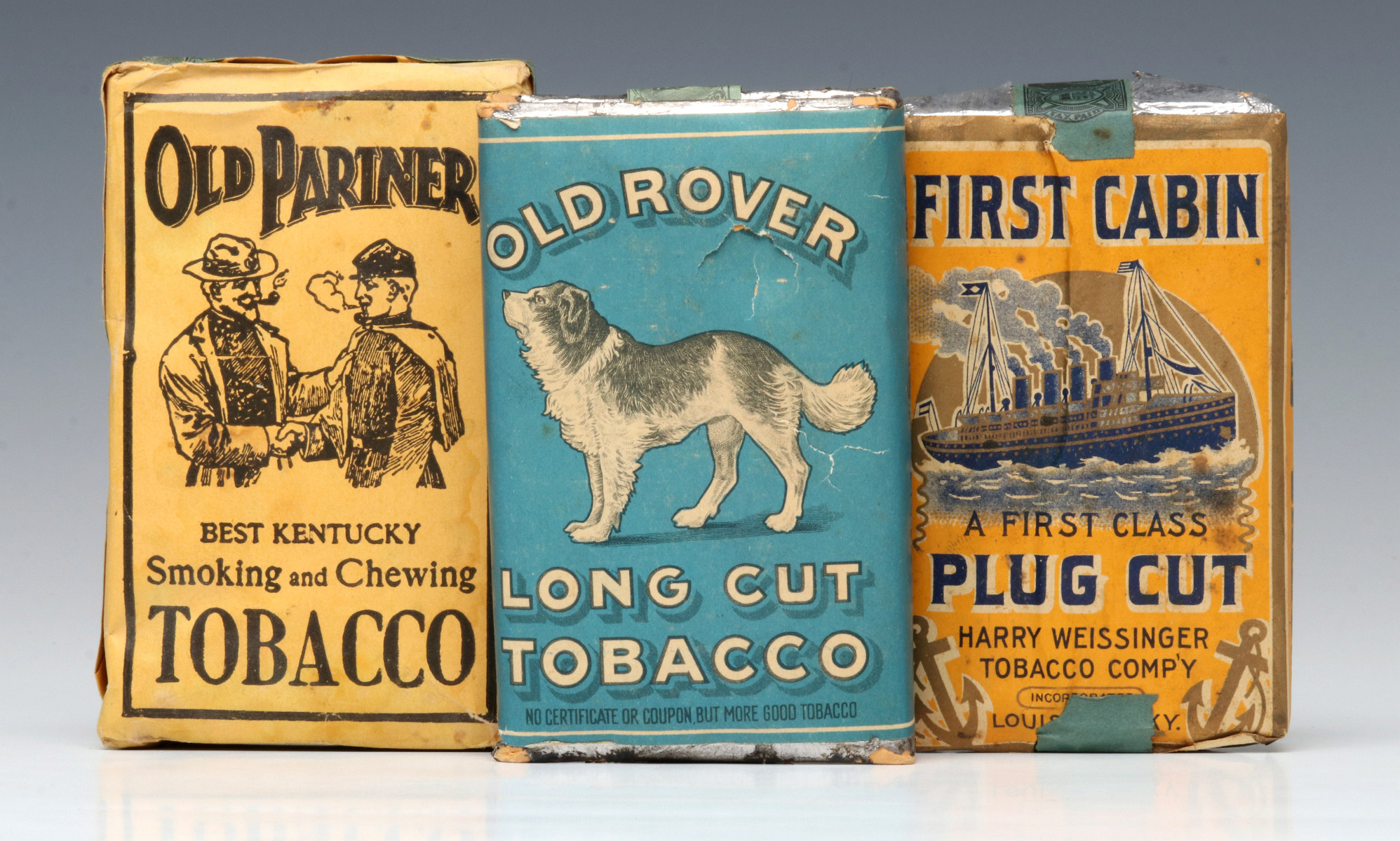 A COLLECTION OF ANTIQUE TOBACCO SOFT PACKS