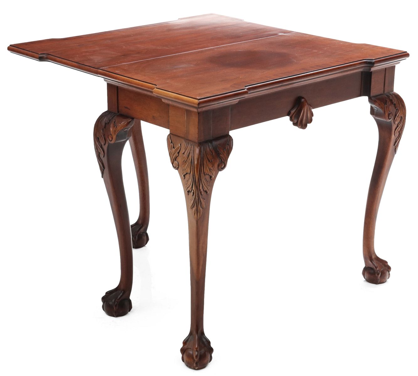 AN EARLY TO MID 20TH C. CHIPPENDALE CARD TABLE